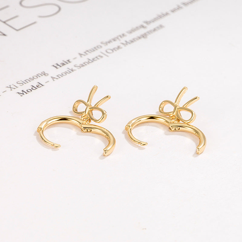 Women's Earclip Hollow Bow For Niche Design Ear Buckle