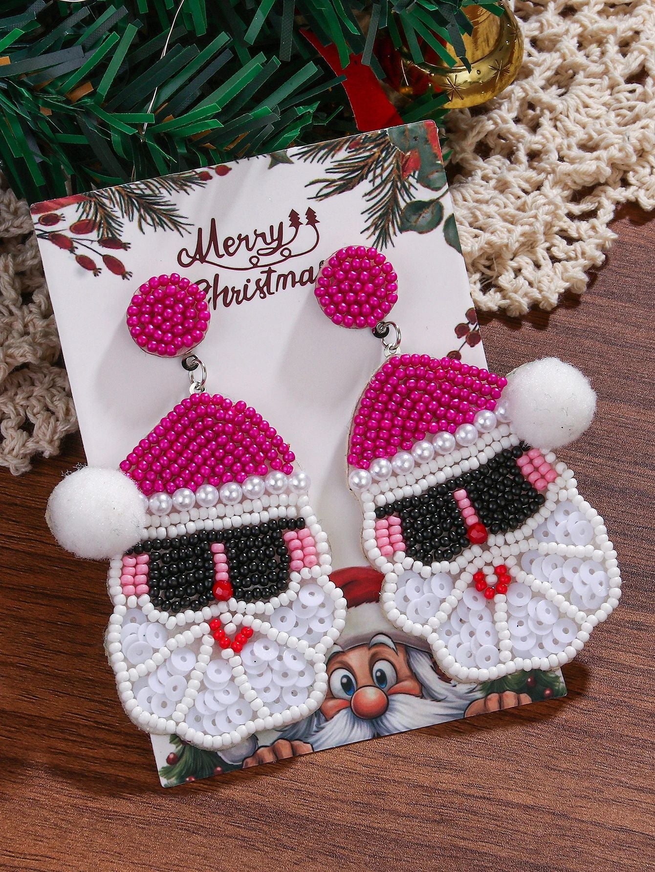Bead Exaggerated Personalized Handmade Beaded Ethnic Earrings
