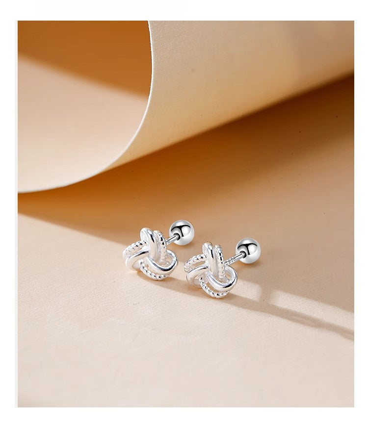 Women's For Auspicious Jade Chinese Cloud Retro Red Stud Earrings