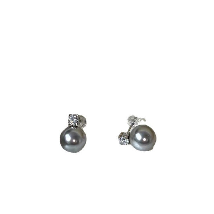 Women's Shop Owner Artificial Diamond Pearl Perfect Circle Strong Earrings