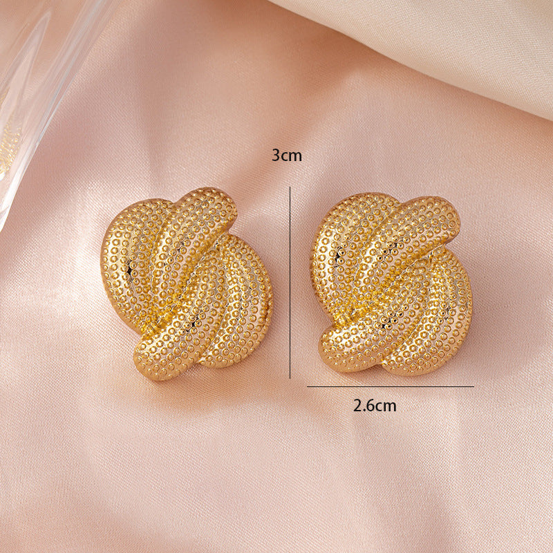 Women's Burlap Texture Creative Design Ear Fashion Trendy Banquet Simple Earrings