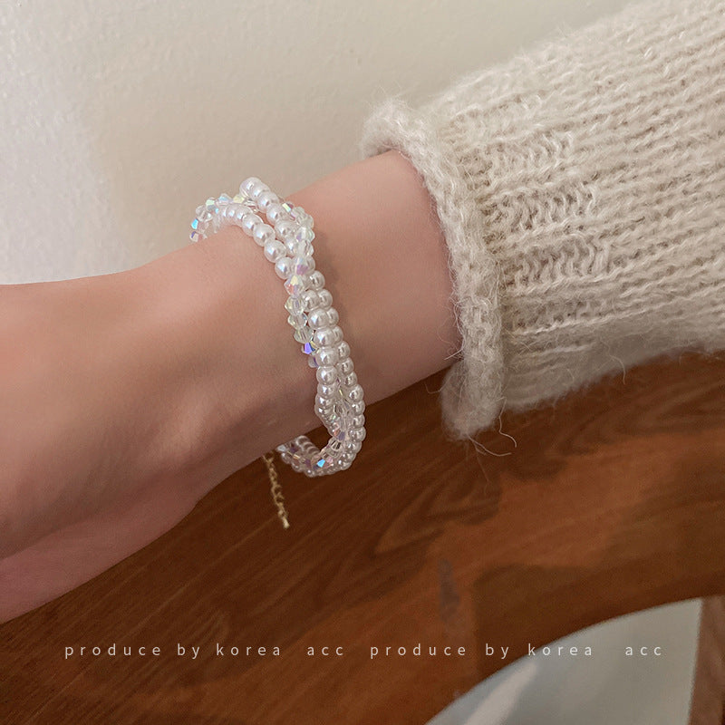 Women's Pearl Buckle French Fashion Design Retro Love Temperament Bracelets