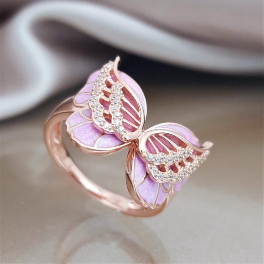 Women's Butterfly Dripping Oil Creative Fashion Ornament Rings