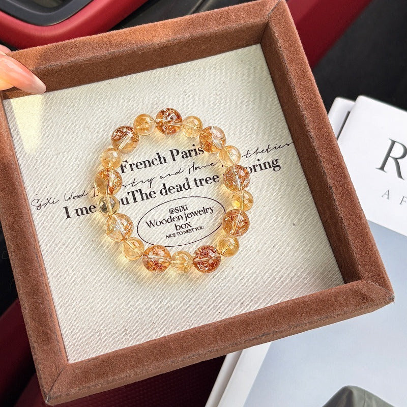 Gold Foil Plastic Flower Yellow Tower Crystal Series Female Affordable Bracelets