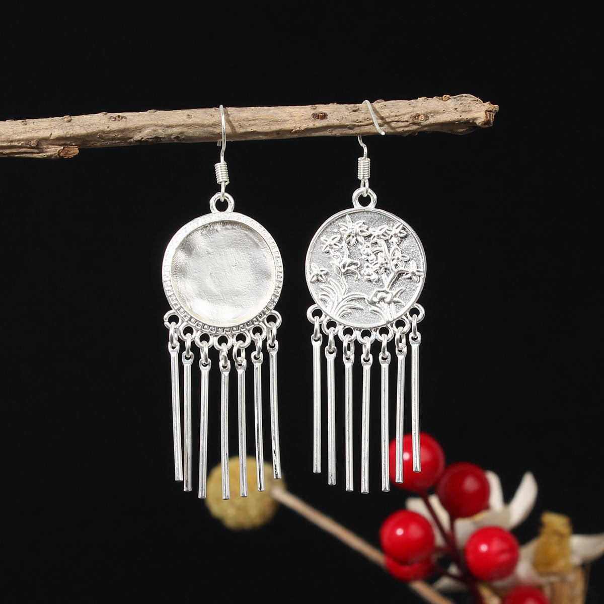 Ethnic Minority Style Handmade Miao Sier Earrings