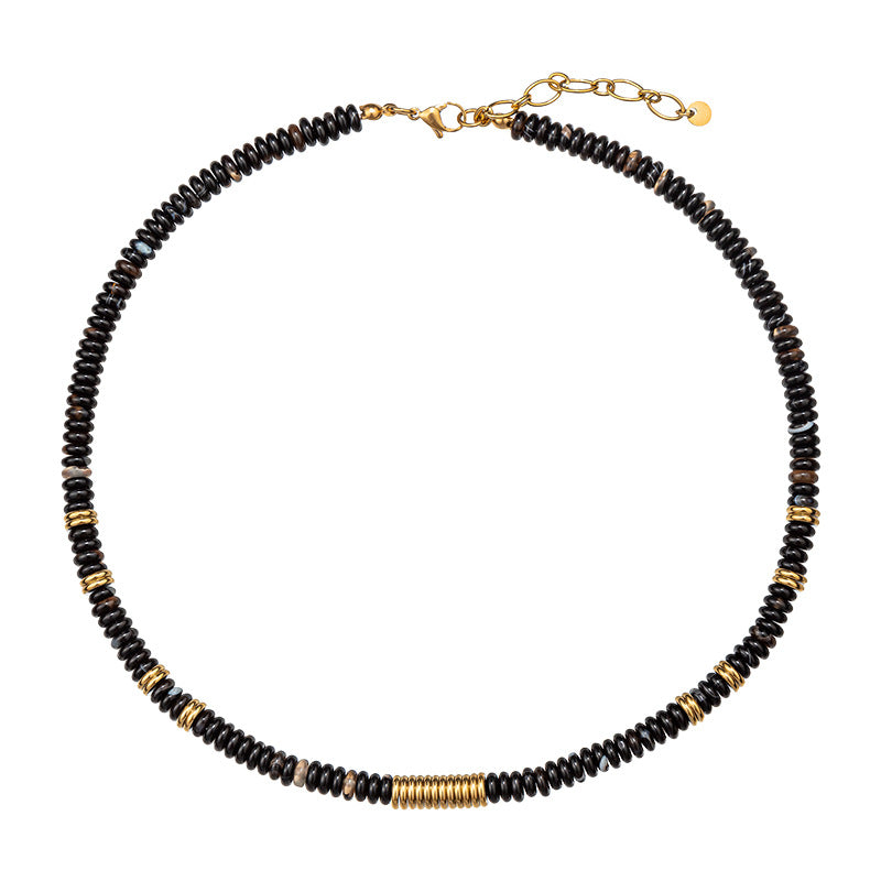 Luxury Titanium Steel Real Gold Clavicle Necklace