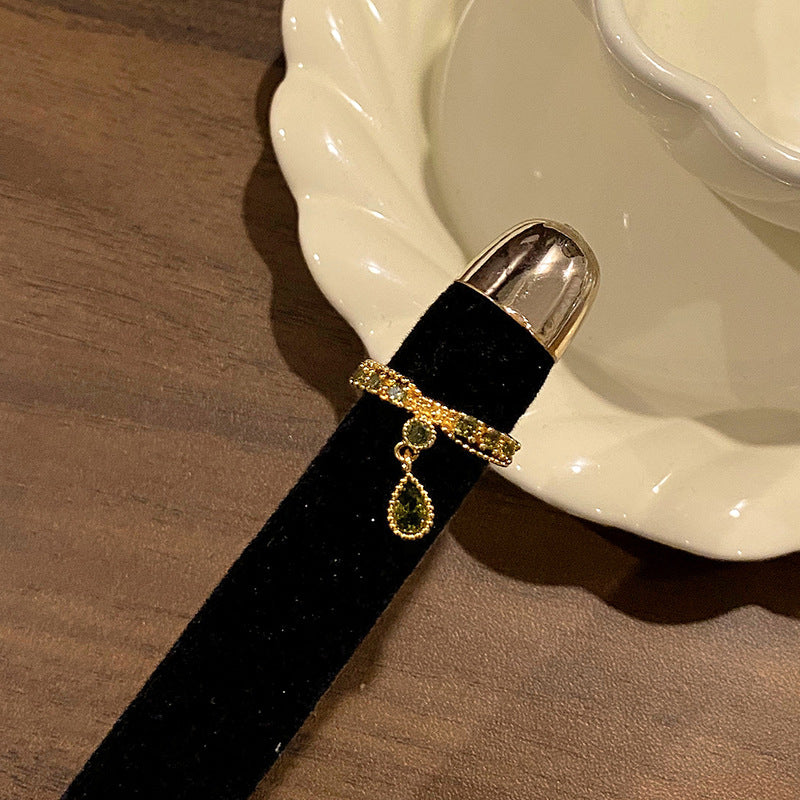 Women's Drop Olive Green Niche Artistic Conception Gang Drill Sense Of Ring