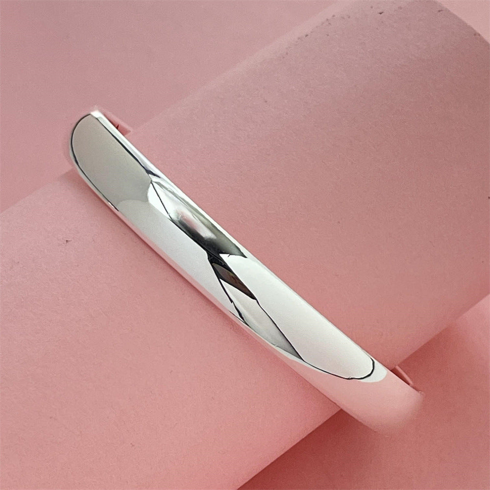 Sier Plated Flat Floss Glossy Popular Bracelets