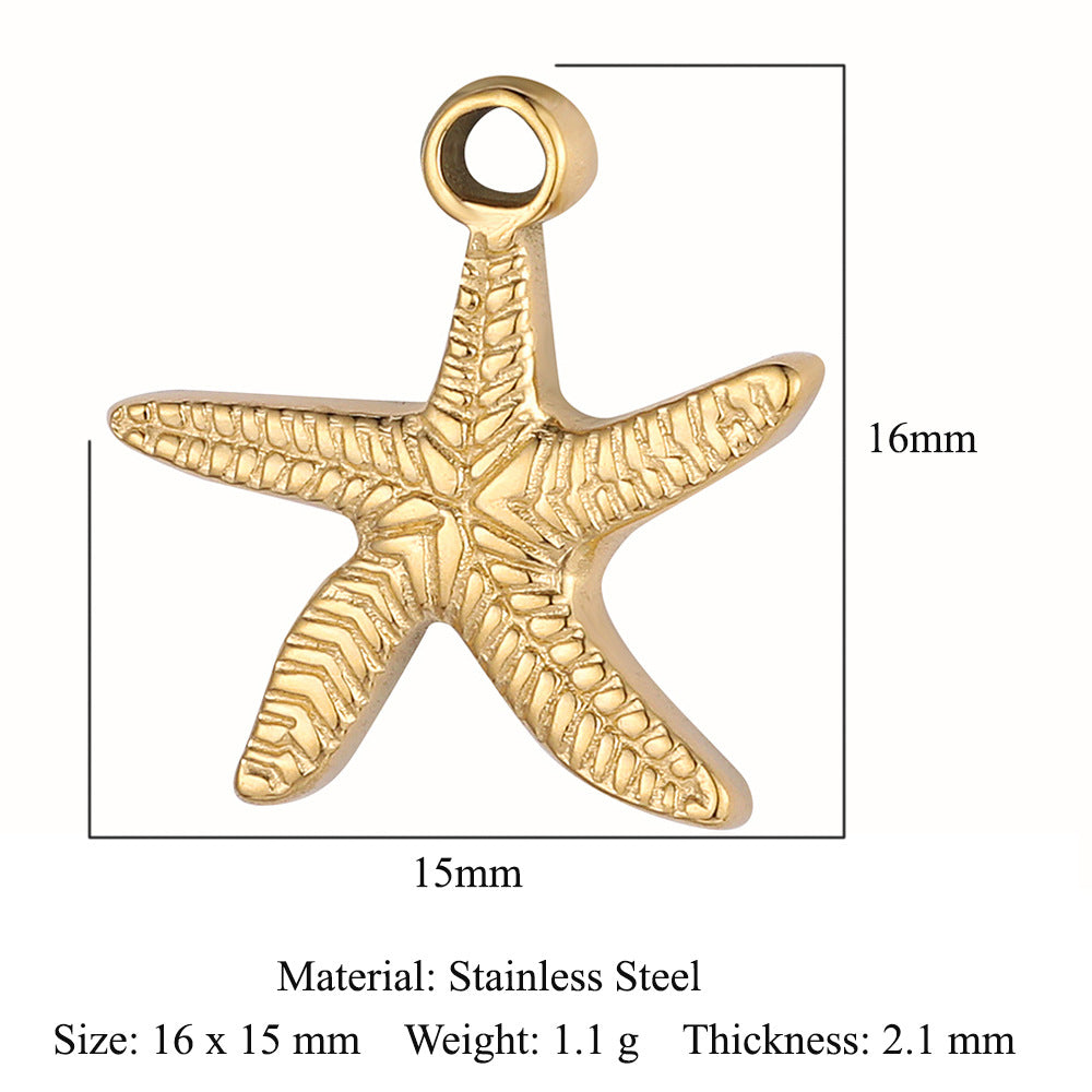 French Retro Titanium Steel Starfish Fishtail Ornament Accessories Dolphin Pendants