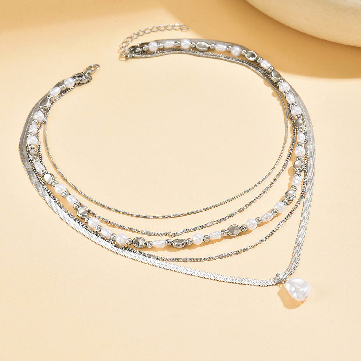 French Imitation Pearl String Chain Female Necklace