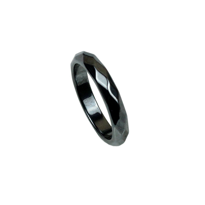 Women's & Men's Cutting Surface Arc Haematite Iron Stone Rings