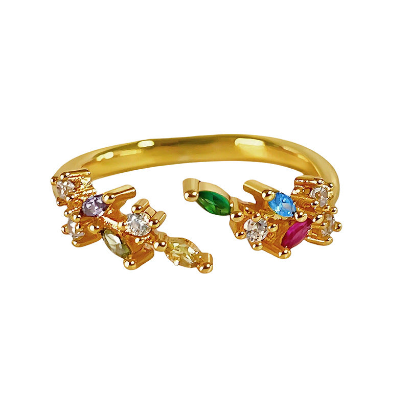 Twist Colored Gems Full Diamond Color Zirconium Ring