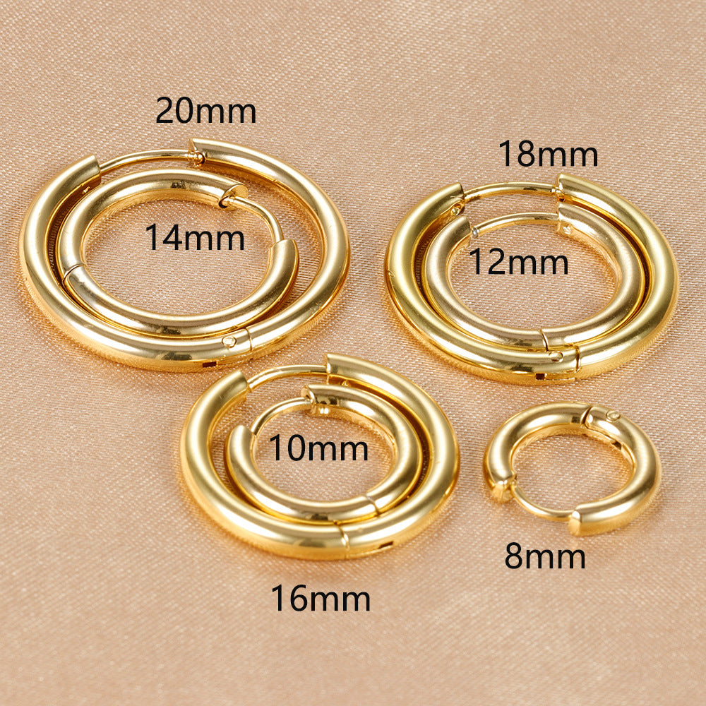 Simple Different Sizes Ear Clip Electroplated Earrings