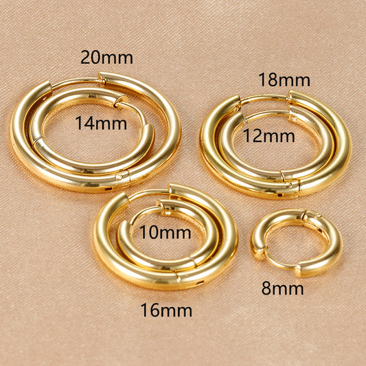 Simple Different Sizes Ear Clip Electroplated Earrings