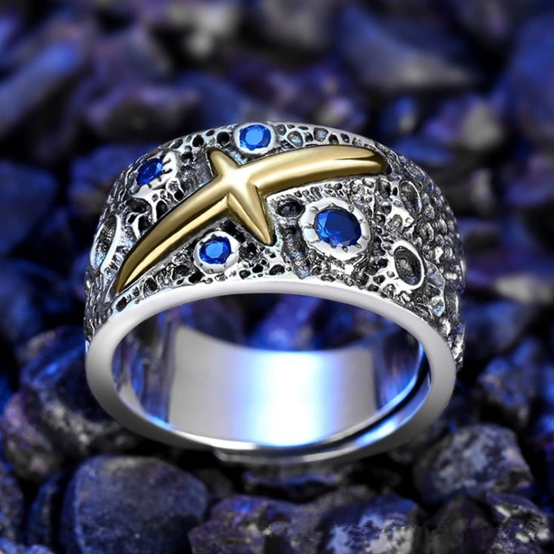 Men's Starry Sky Mango Single Domineering Fashion Fashionmonger Personality Retro With Rings