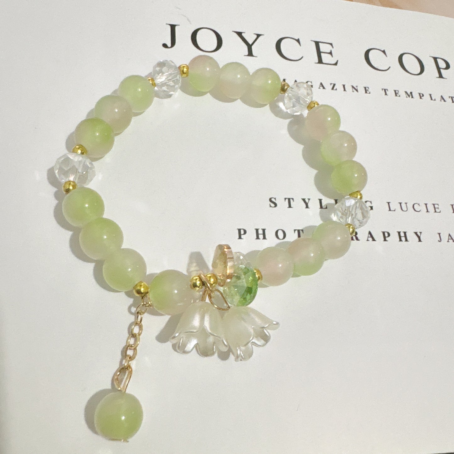 Colorful Gold Lotus Seedpod Cultural Creative Imitation Jade Scenic Bracelet