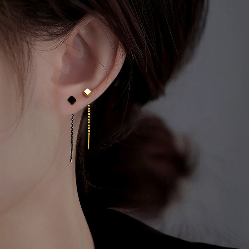 Artistic Temperament Geometric Long Fringe Minimalist Earrings