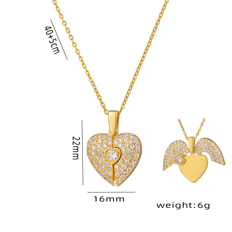 Heart Opening Closing Female Butterfly Inside Pendants