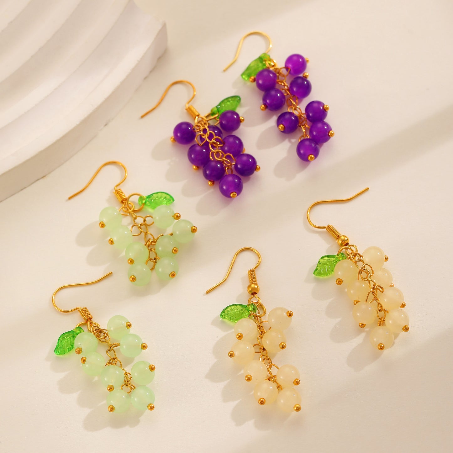 Women's Summer Retro Style Design Grape For Earrings