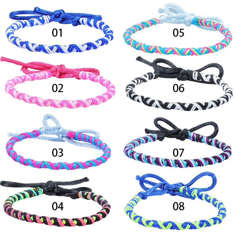 Style Colorful Hand-knitted Rope Holiday Party Bracelet