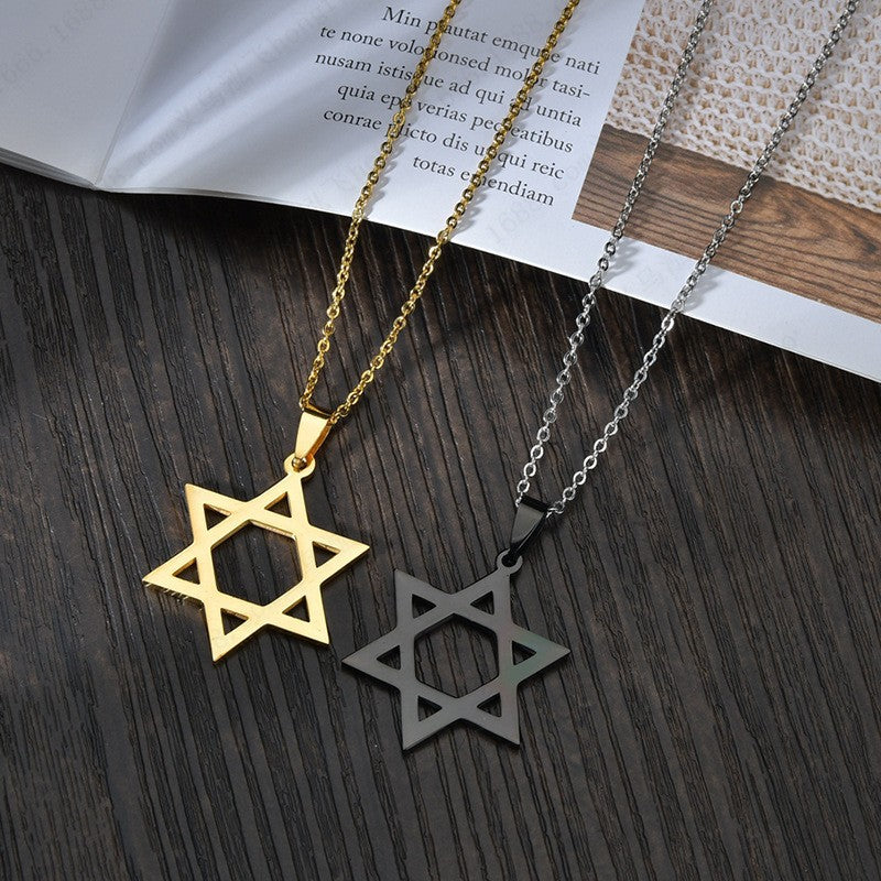 Women's & Men's Style Stainless Steel Hexagram Fashion Simple Wandering Retro Pendants