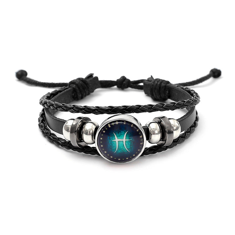 Men's Fashion Twee Constellation Luminous Woven Personality Bracelets