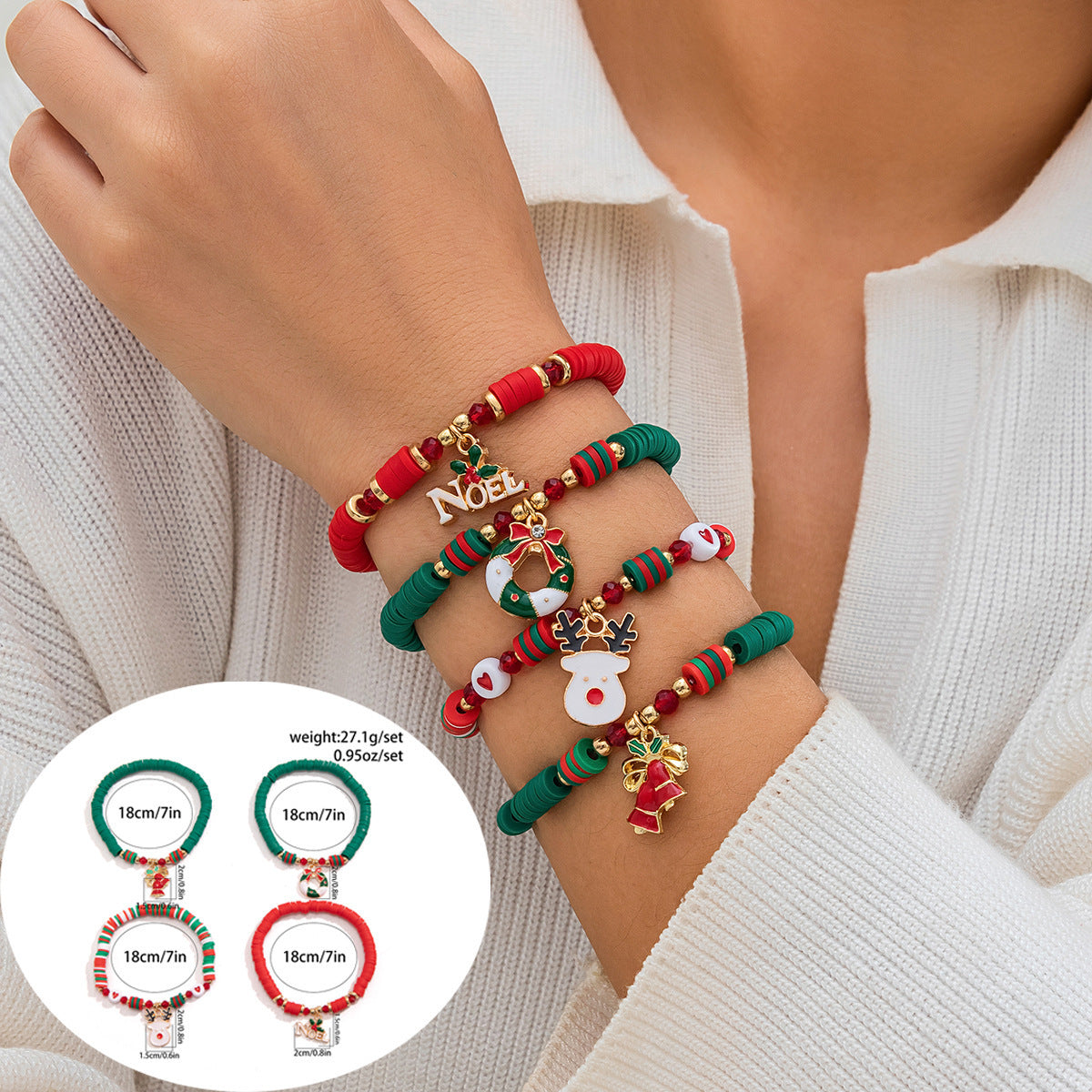 Women's Holiday Gift Santa Claus Suits Snowman Bracelet
