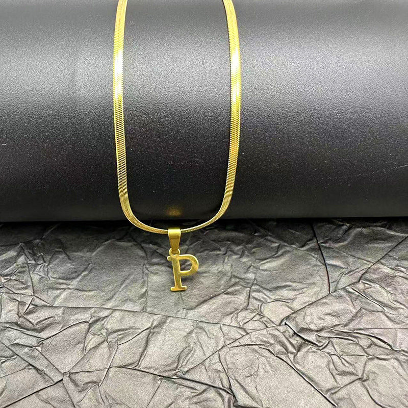 Letter Blade Chain Stainless Steel Material Necklaces