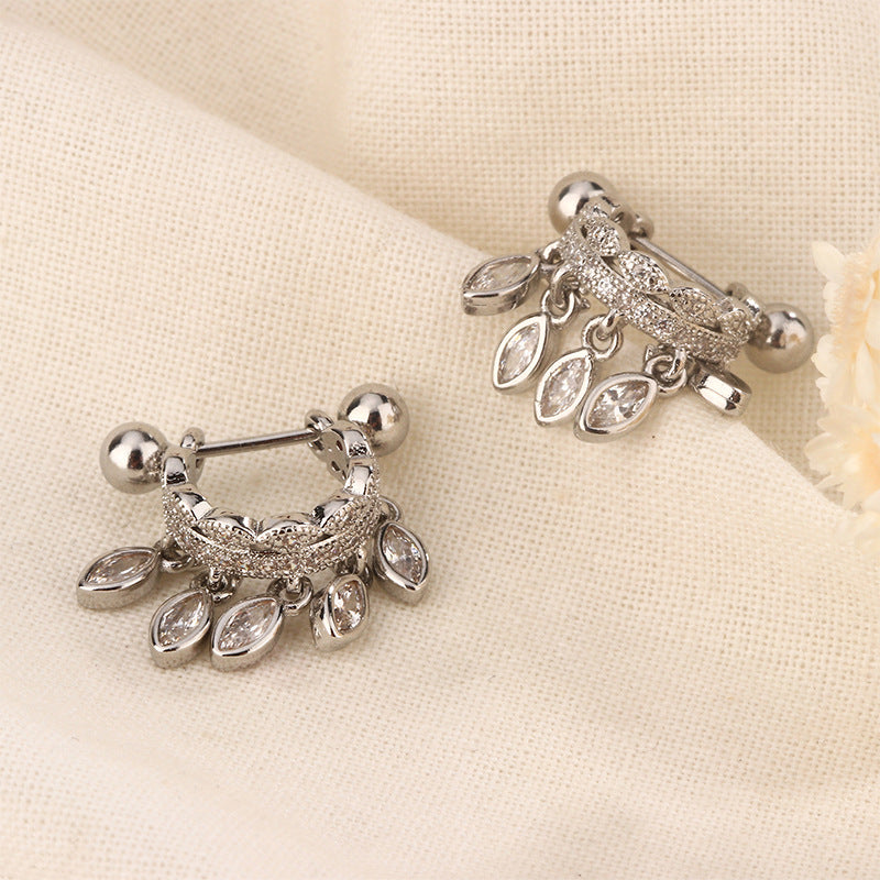 Bone Female Niche Design Advanced Screw Tightening Buckle Fashion Earrings
