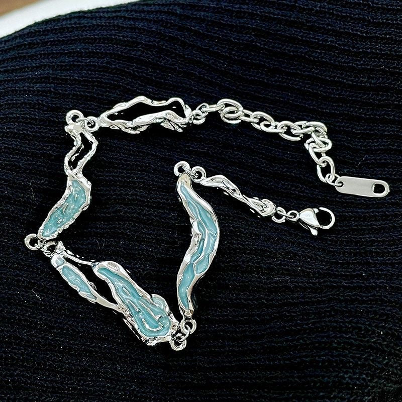 Style Trendy Design Light Blue Female Irregular Bracelets