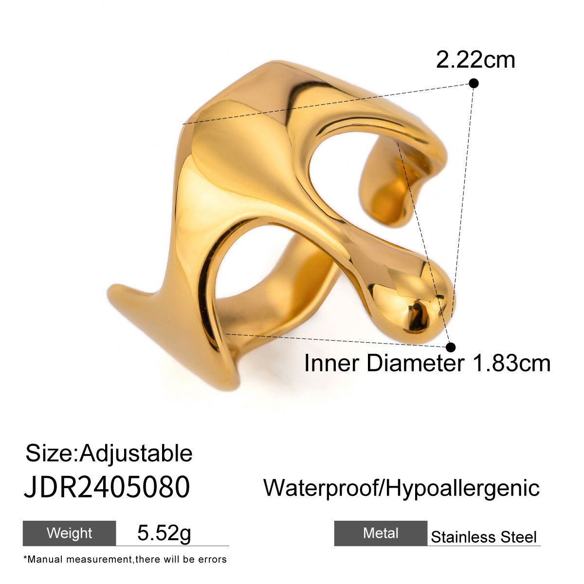 Stainless Steel Eye-catching High-grade Titanium Golden Rings