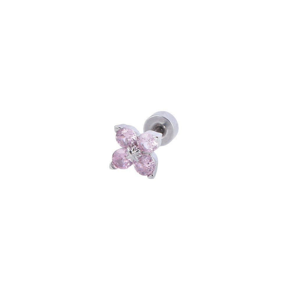 Inlaid Zirconium Niche High-grade Versatile Full Diamond Titanium Stud Earrings