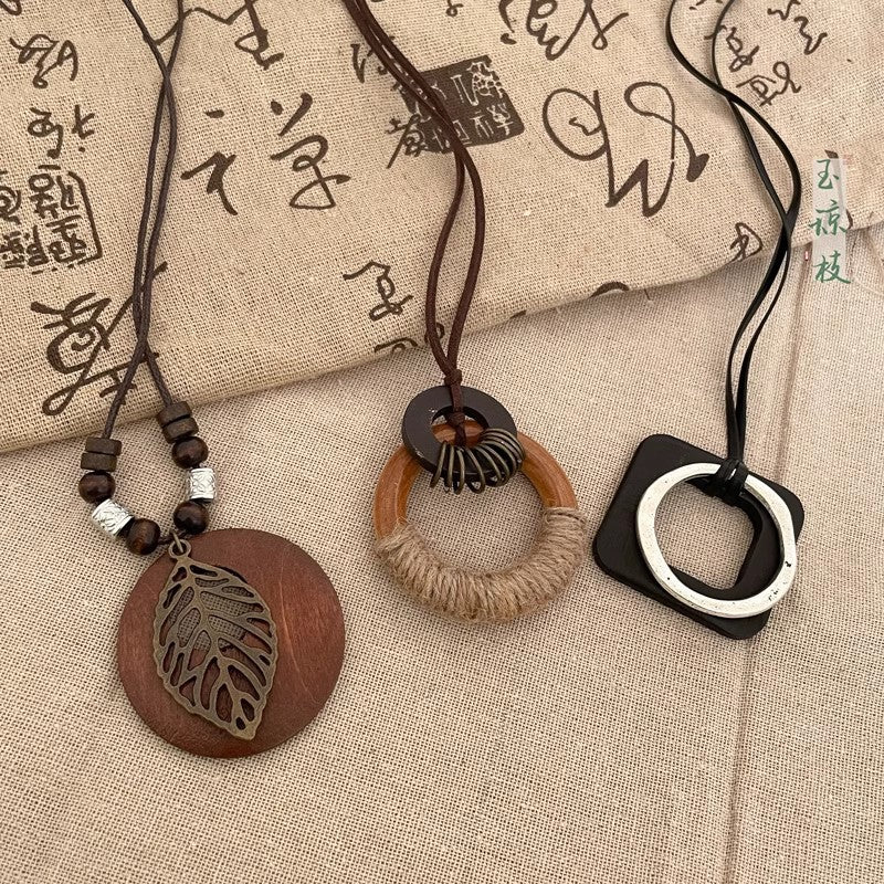 Style Leaf High Sense Design Long Sweater Pendants