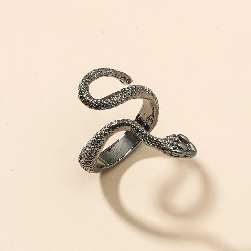 Sier-plated Paint Snake Unisex Retro Source Rings