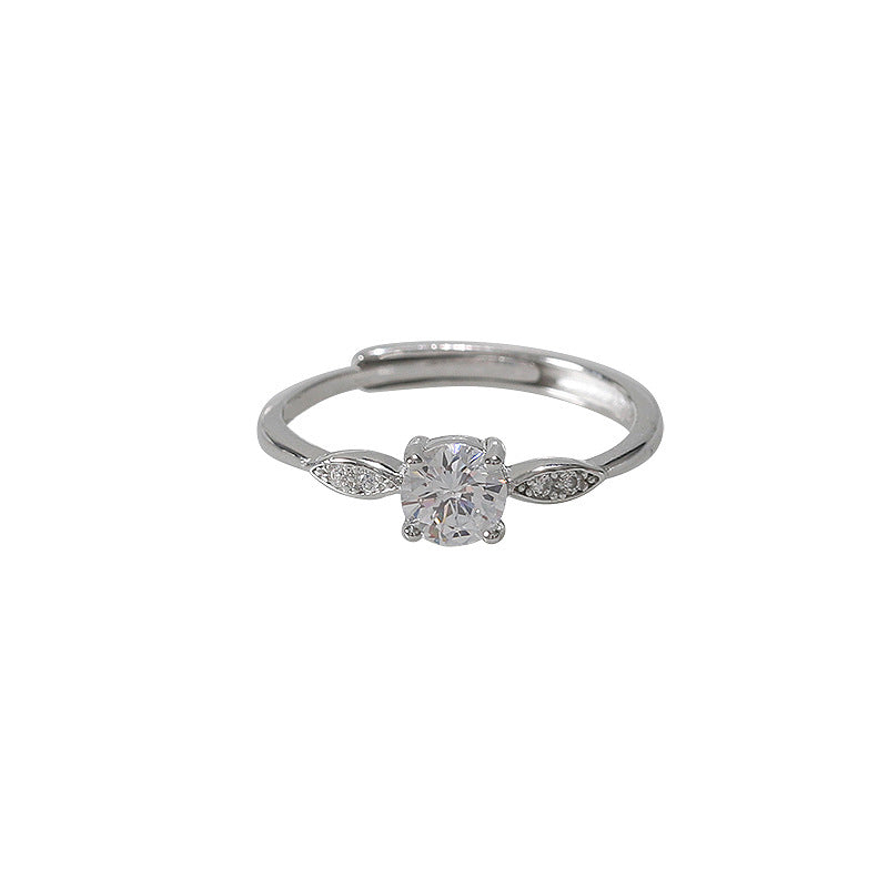 Women's Diamond Zircon Flash Simple High-grade Light Ring