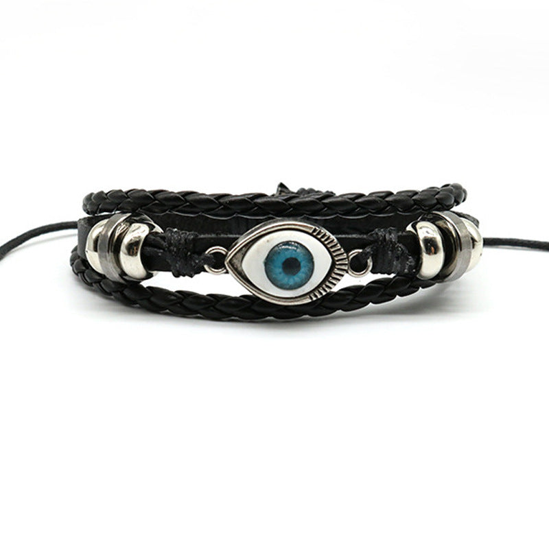 Evil Costume Feather Ghost Head Leather Bracelets