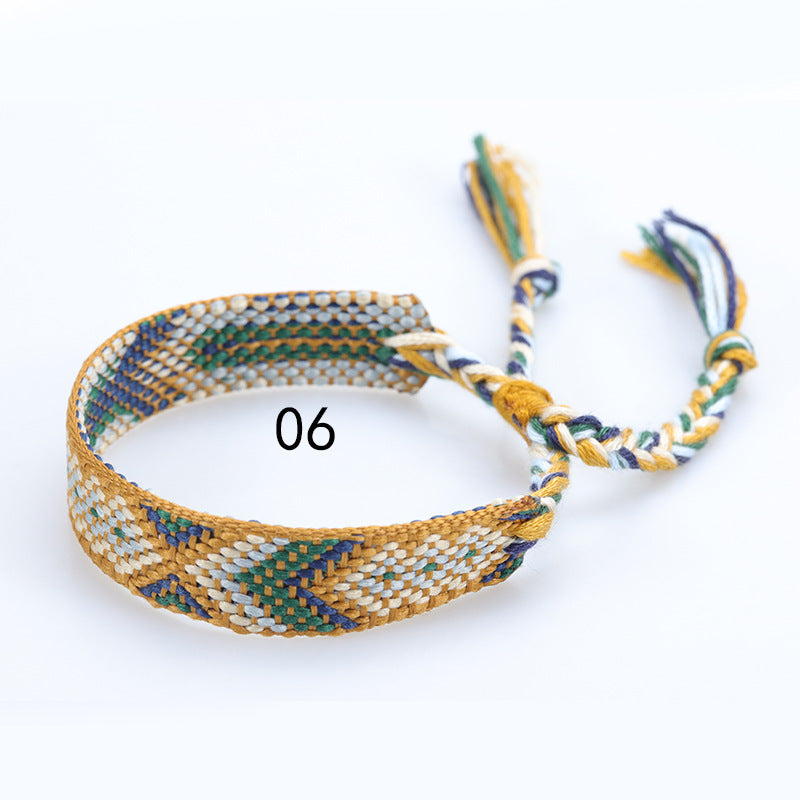 Nepal Ethnic Style Woven Colorful Tassel Lucky Friendship Bracelets