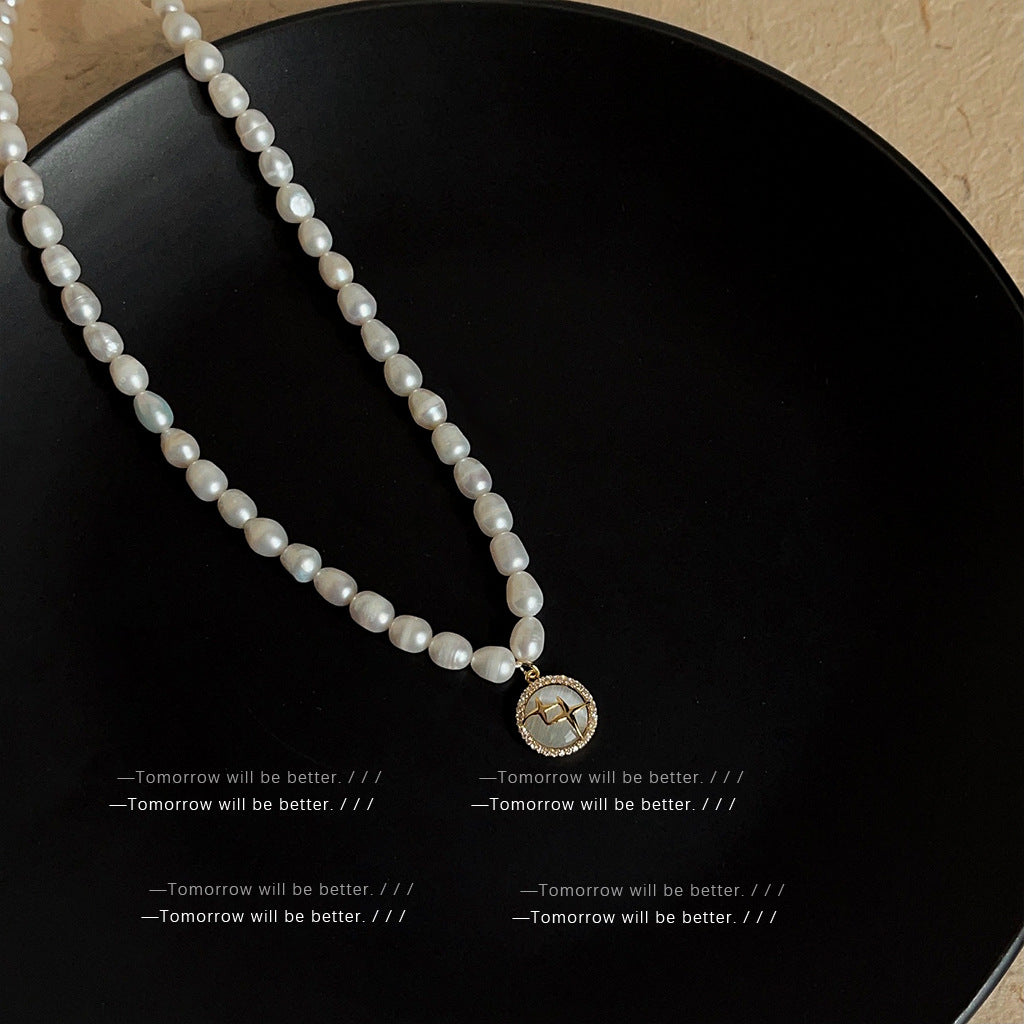 Natural Pearl Gentle Stylish Stars Zircon Necklaces