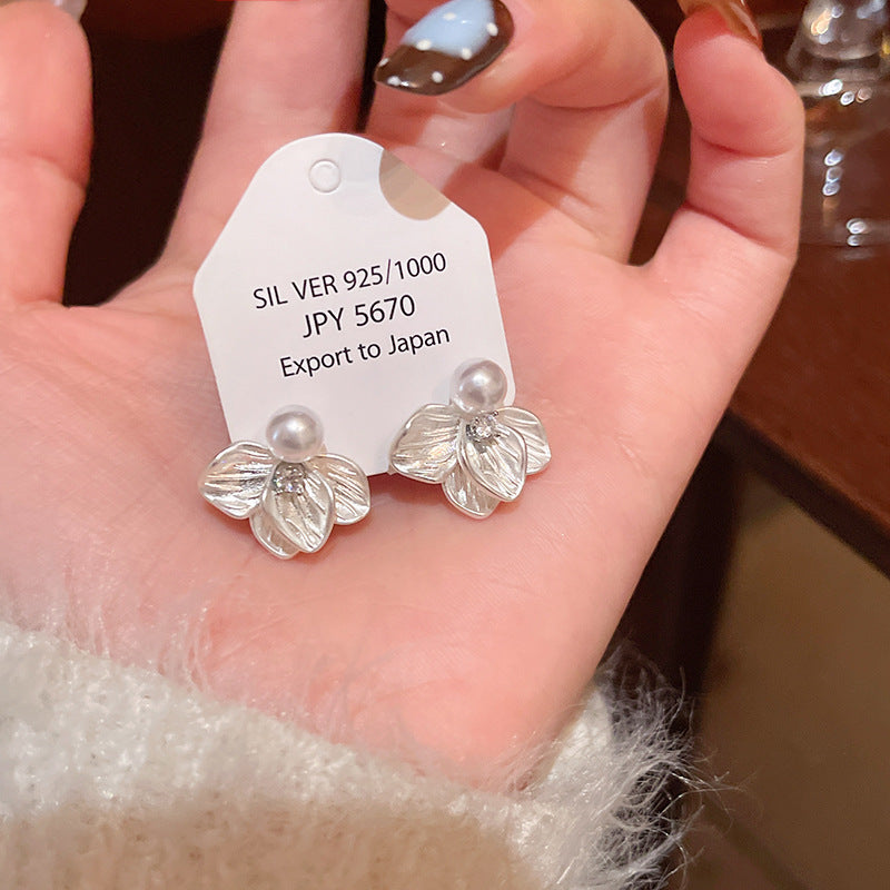 French Style Gentle Elegant Flower Female Mori Fresh Stud Earrings