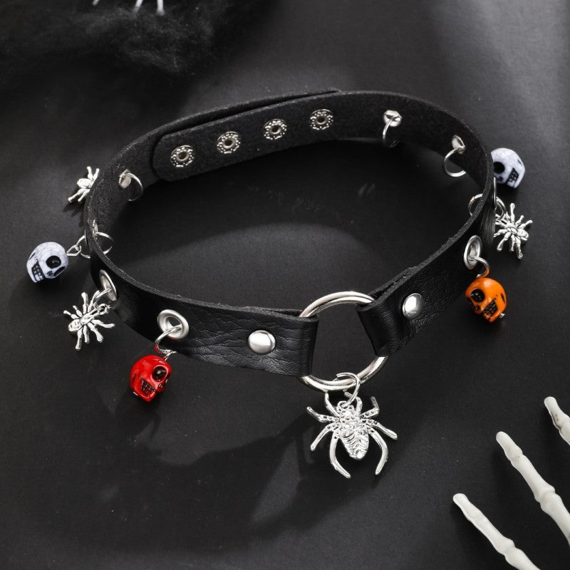 Dark Style Personality Skull Spider Collar Necklaces