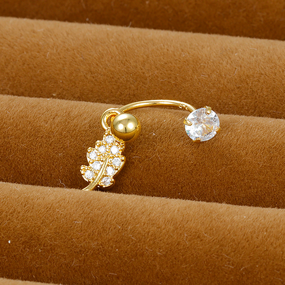 Shaped Piercing Flower Zircon Ear Bone Earrings