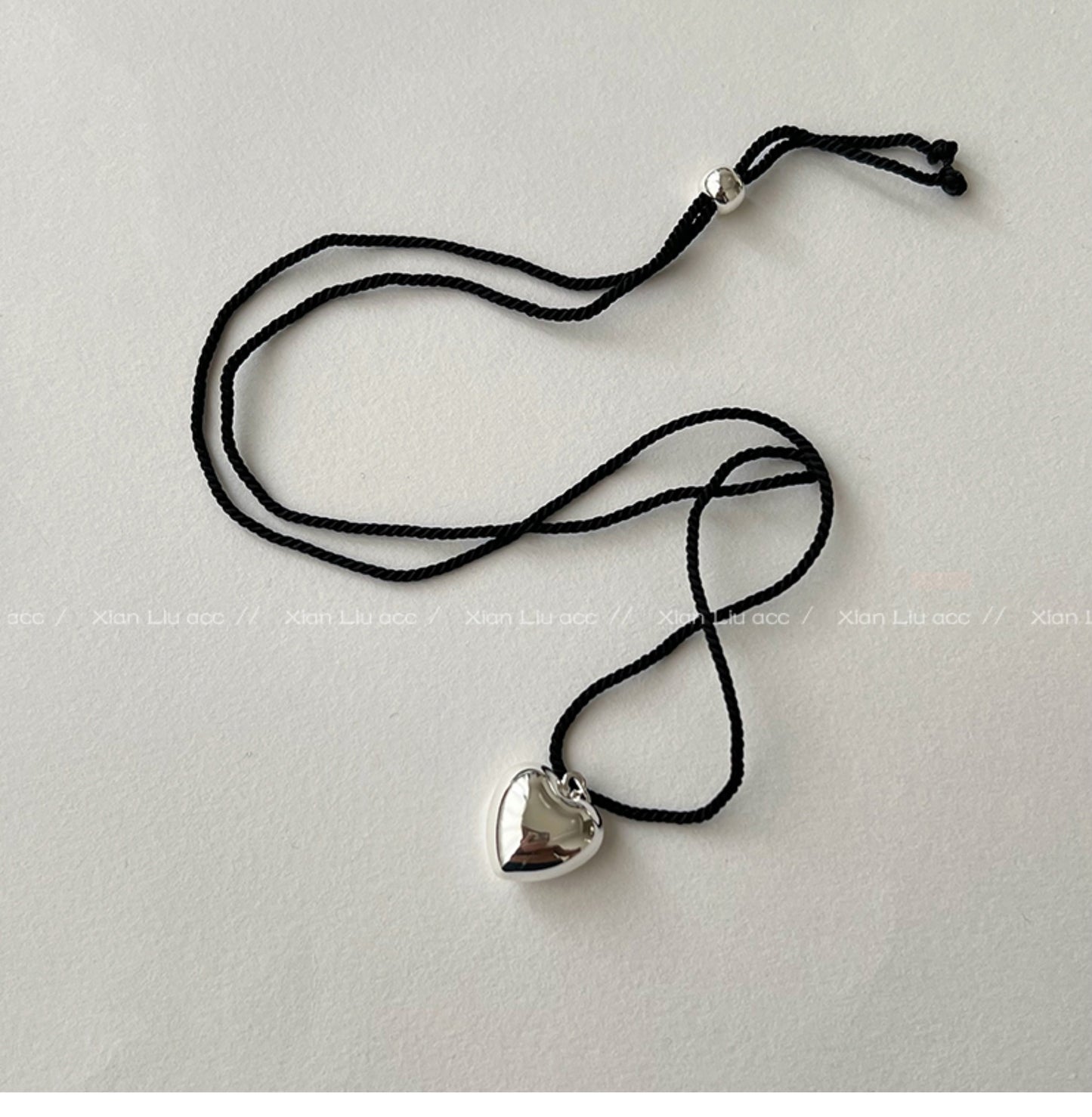 Long Braided Rope Metal Heart Female Niche Retro Necklaces