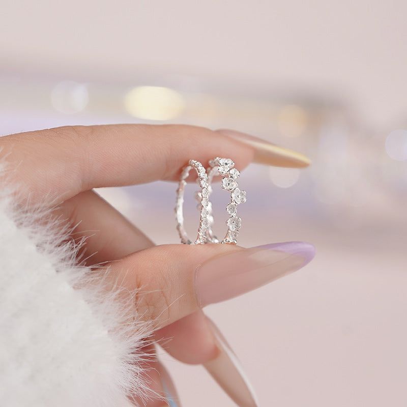 Gan Sier Big Little Flower Korean Rings