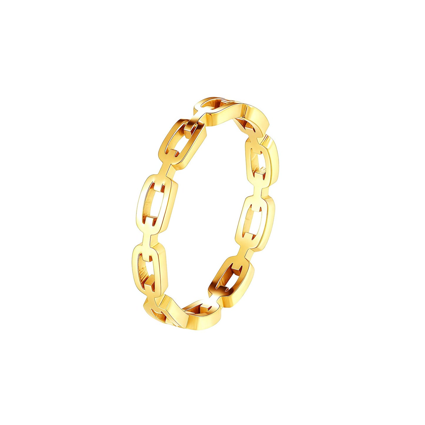 Women's Couple Fashion Personality Hollow Out Chain Design Rose Ring