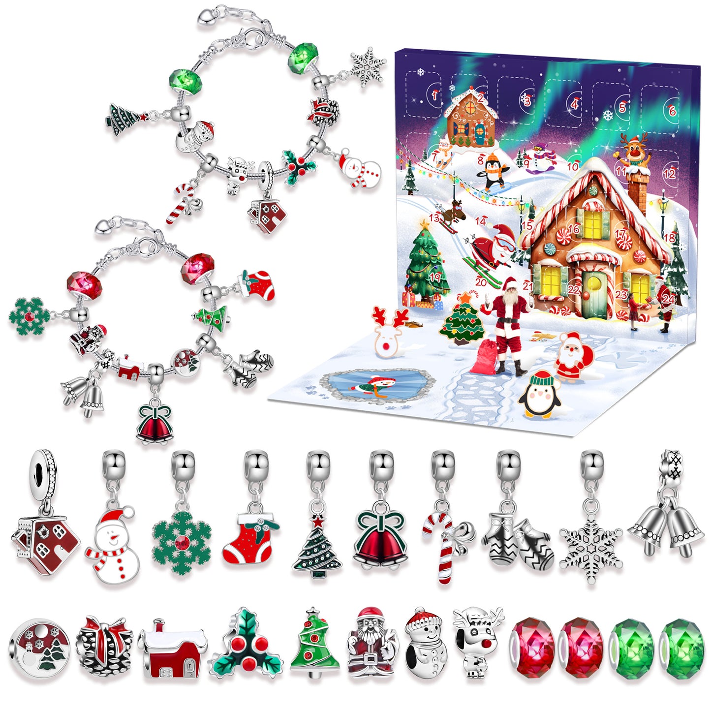 Children's Beaded Santa Claus Blind Box Holiday Bracelets