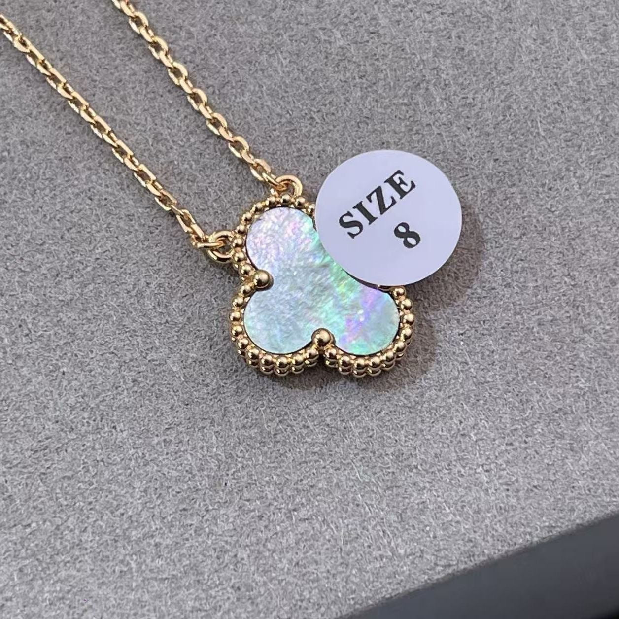 High Version V Gold Clover Thick Plated Clavicle Chain Necklaces