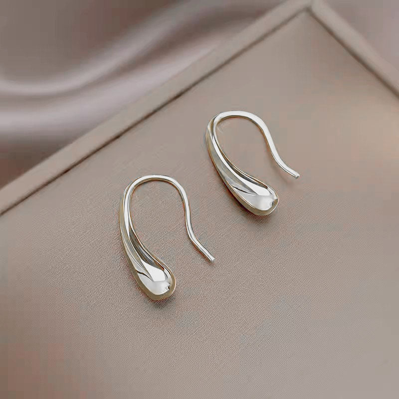 Water Drop Female Titanium Steel Temperament Trendy Design Earrings