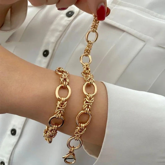 Handmade Chain Fashion Golden Personality High-grade Fancy Bracelet