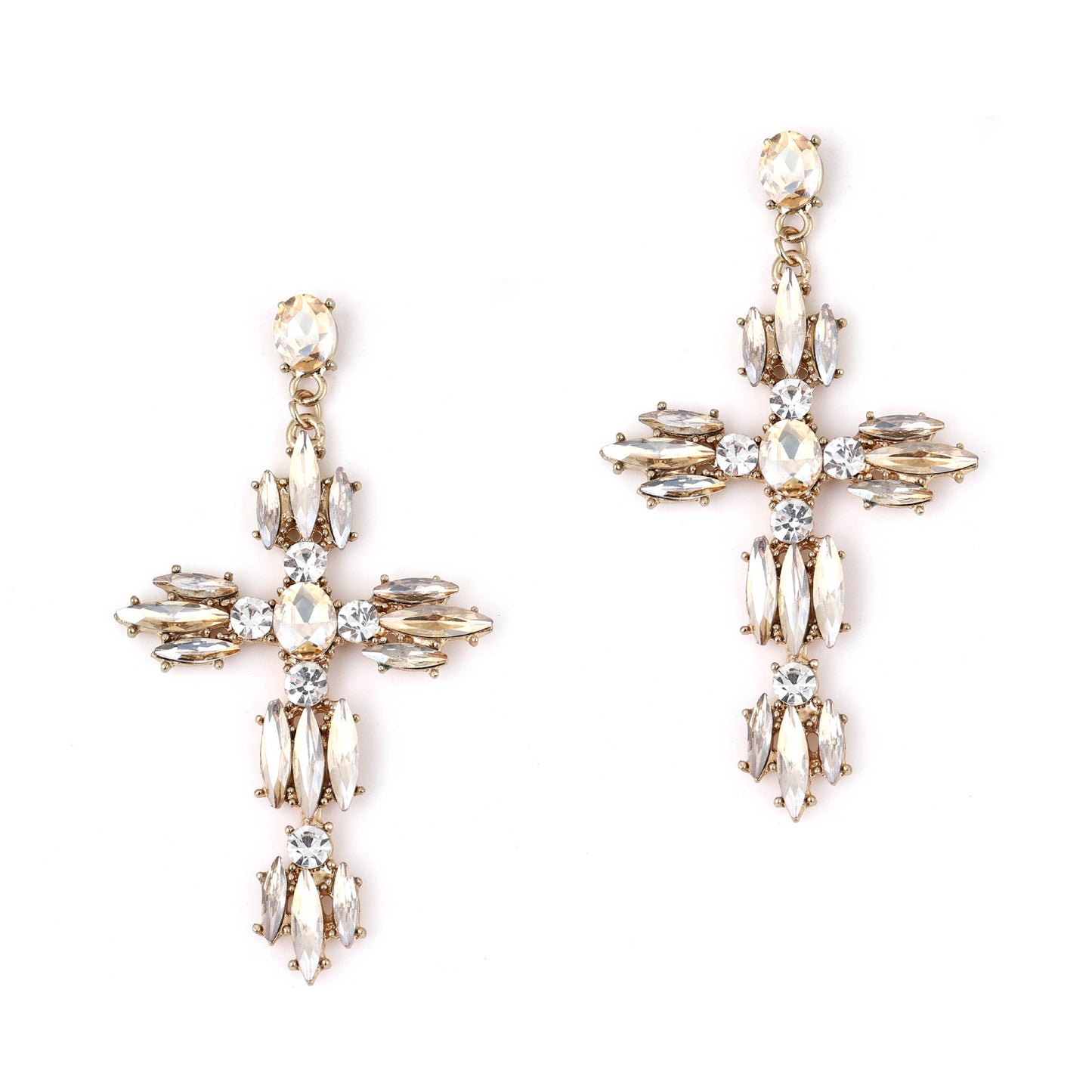 Creative Fashion Exaggerated Temperamental Geometric Cross Rings