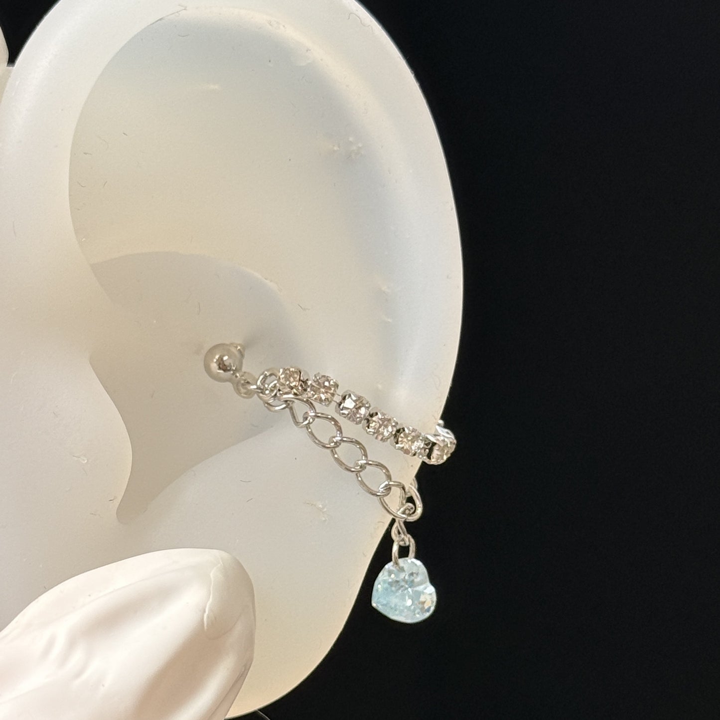 Korean Style Chain Heart Tassel Ear Bone Earrings